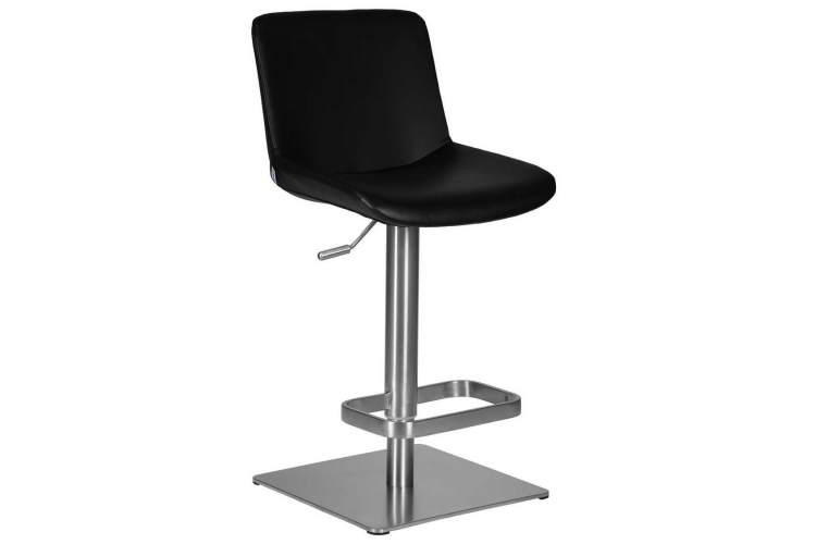 Стул барный DOBRIN ALDO, черный PU YP33-19, основание из нержавеющей стали