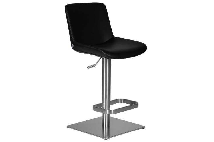 Стул барный DOBRIN ALDO, черный PU YP33-19, основание из нержавеющей стали-1