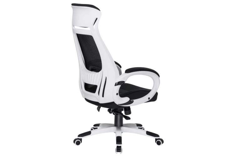 Офисное кресло для руководителей DOBRIN STEVEN WHITE, белый пластик, чёрная ткань-3