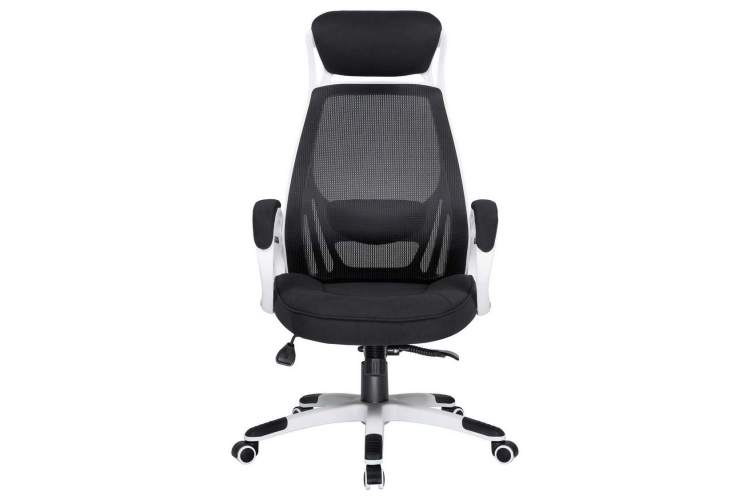 Офисное кресло для руководителей DOBRIN STEVEN WHITE, белый пластик, чёрная ткань-5