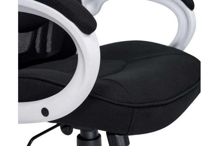 Офисное кресло для руководителей DOBRIN STEVEN WHITE, белый пластик, чёрная ткань-7