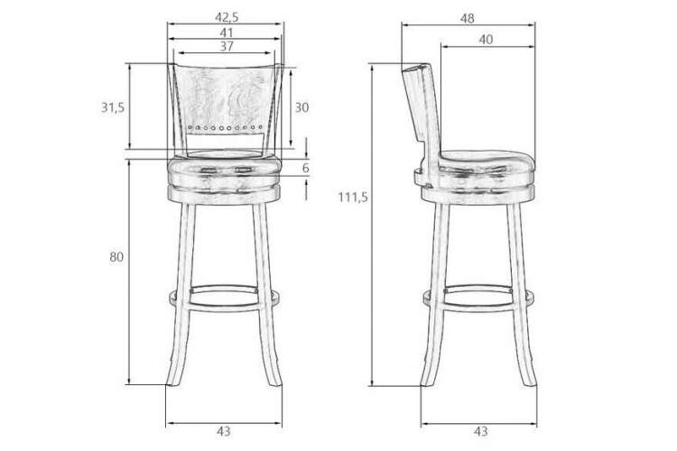 Стул барный DOBRIN TONY BAR, капучино, чёрный-10