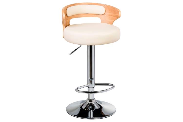 Набор 2 шт Стул барный DOBRIN FRED, натуральное дерево, кремовый-1