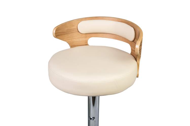 Набор 2 шт Стул барный DOBRIN FRED, натуральное дерево, кремовый-7