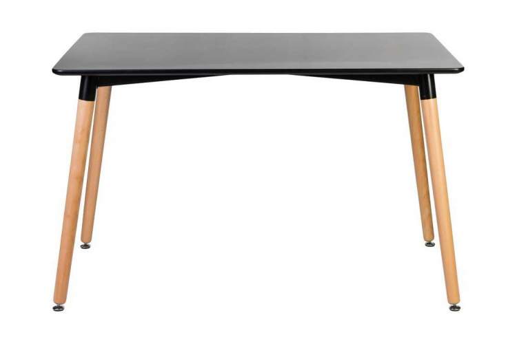 Стол обеденный DOBRIN SERRA WIDE, ножки светлый бук, столешница чёрная-1