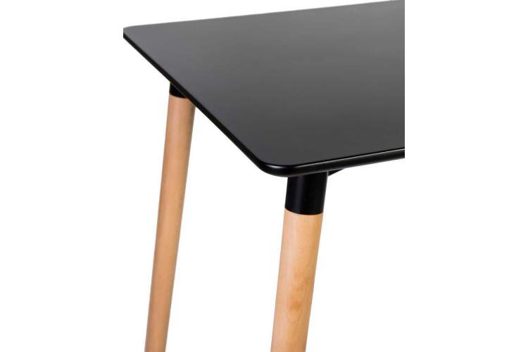 Стол обеденный DOBRIN SERRA WIDE, ножки светлый бук, столешница чёрная-2