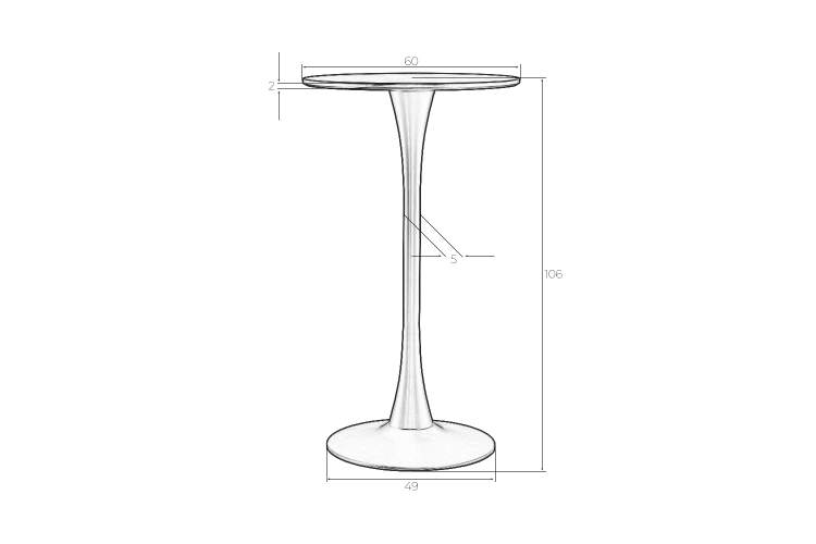Стол барный MIA BAR, белая столешница, белое основание-4