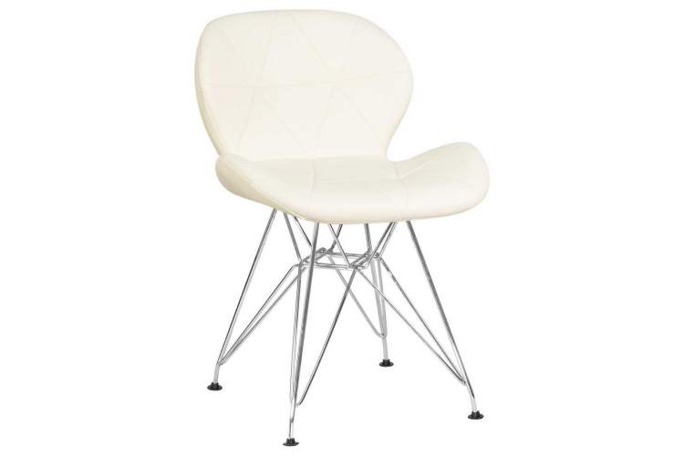 Стул обеденный DOBRIN BUTTERFLY CHROME, ножки хром, цвет кремовый