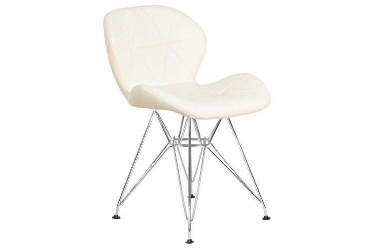 Стул обеденный DOBRIN BUTTERFLY CHROME, ножки хром, цвет кремовый-1