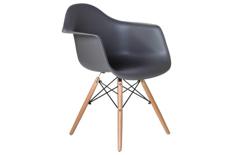 Стул обеденный DOBRIN DAW, ножки светлый бук, цвет сиденья тёмно-серый (GR-04)