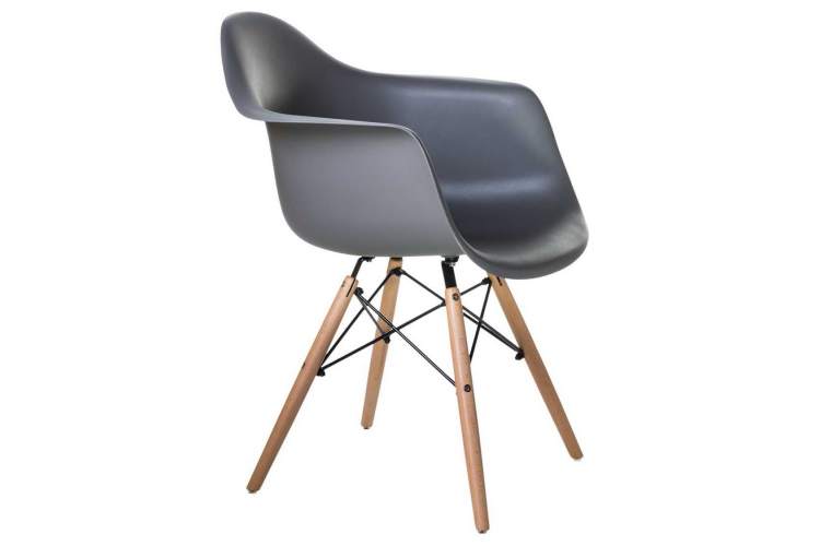 Стул обеденный DOBRIN DAW, ножки светлый бук, цвет сиденья тёмно-серый (GR-04)-1