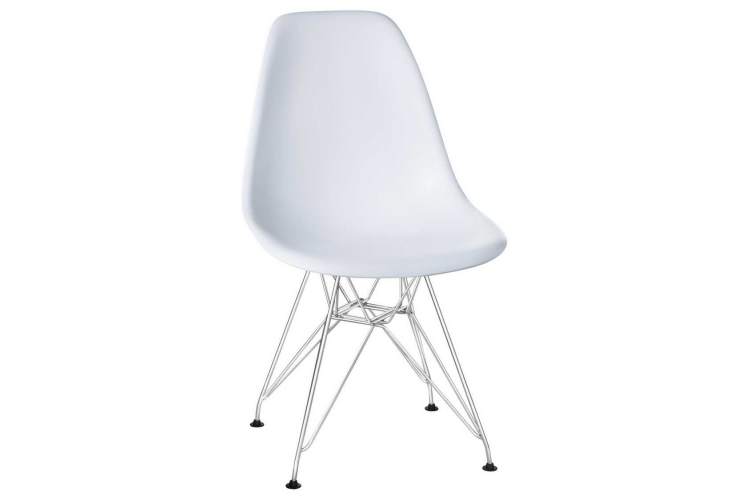 Стул обеденный DOBRIN DSR, ножки хром, цвет белый (W-02)