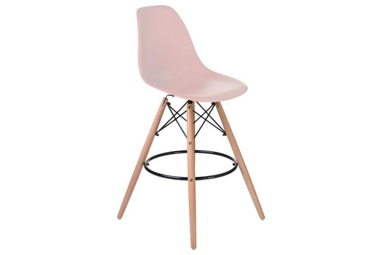 Стул барный DOBRIN DSW BAR, ножки светлый бук, цвет сиденья светло-розовый (PK-02)-1