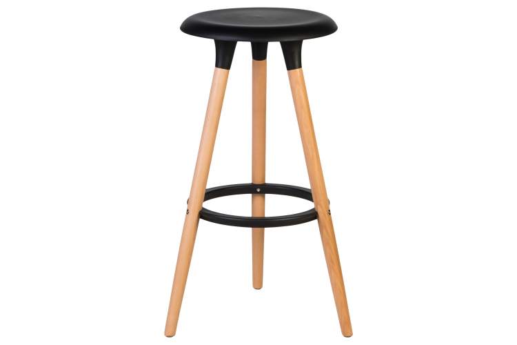Набор 4 шт Табурет барный DOBRIN ROYCE, ножки светлый бук, цвет чёрный (B-03)-2