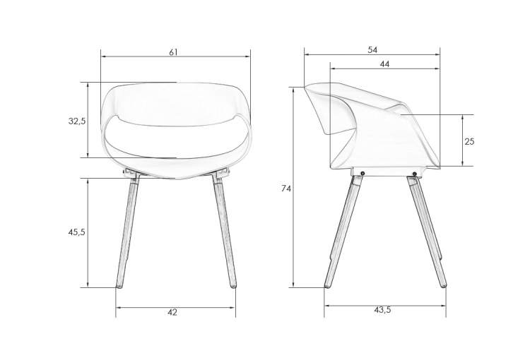 Набор 4 шт Стул обеденный DOBRIN ALIEN, ножки светлый бук, цвет белый (W-02)-10