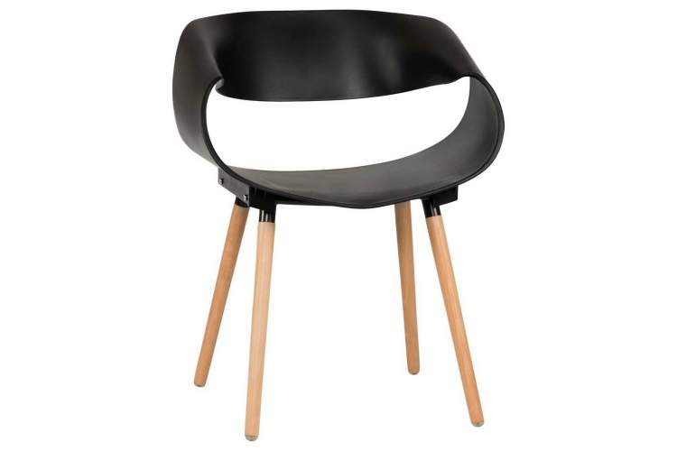 Стул обеденный DOBRIN ALIEN, ножки светлый бук, цвет чёрный (B-03)