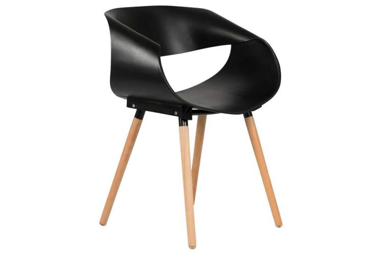 Стул обеденный DOBRIN ALIEN, ножки светлый бук, цвет чёрный (B-03)-1