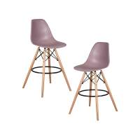 Набор 2 шт Стул барный DOBRIN DSW BAR, ножки светлый бук, цвет сиреневый (P-04)