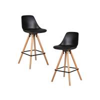 Набор 2 шт Стул полубарный DOBRIN RONNI, ножки светлый бук, черный (B-03)
