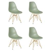 Набор 4 шт Стул обеденный DOBRIN DSR, ножки золотые, цвет мятный (NX-G-09)