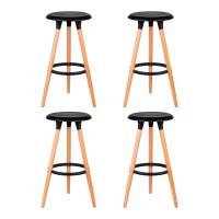 Набор 4 шт Табурет барный DOBRIN ROYCE, ножки светлый бук, цвет чёрный (B-03)