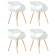 Набор 4 шт Стул обеденный DOBRIN ALIEN, ножки светлый бук, цвет белый (W-02)