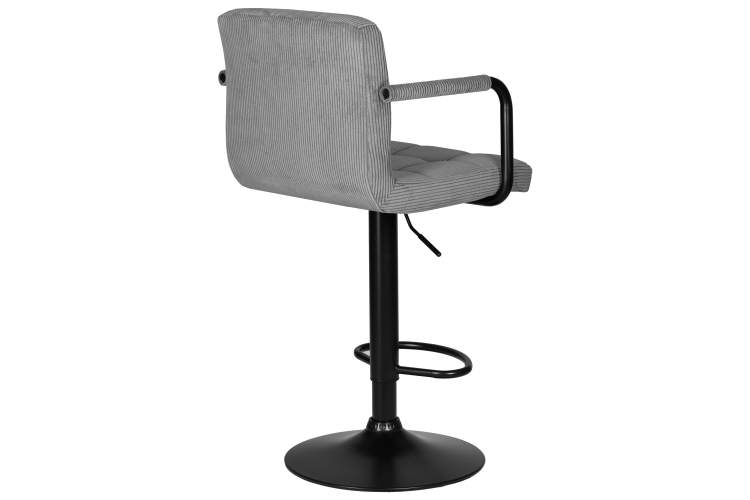 Стул барный DOBRIN KRUGER ARM BLACK, серый вельвет (LAR-E2041-25)-3