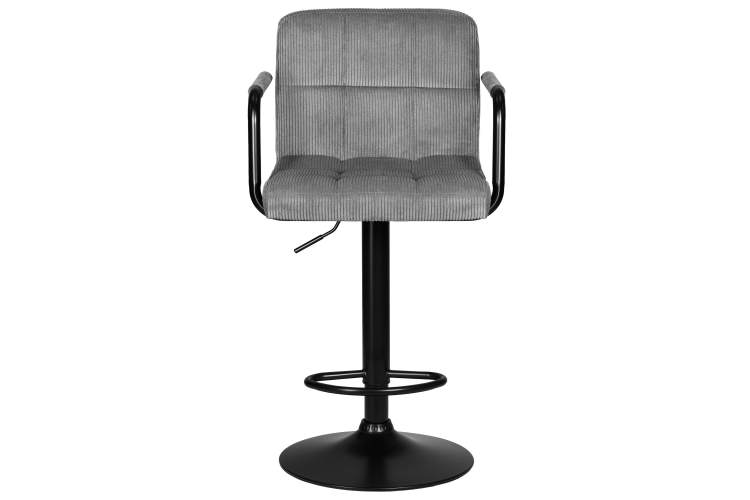 Стул барный DOBRIN KRUGER ARM BLACK, серый вельвет (LAR-E2041-25)-5