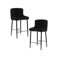 Набор 2 шт Стул полубарный DOBRIN CHRISTIAN'65, черные ножки, черный велюр (V108-77)