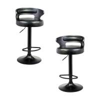 Набор 2 шт Стул барный DOBRIN FRED BLACK, чёрное дерево, чёрный