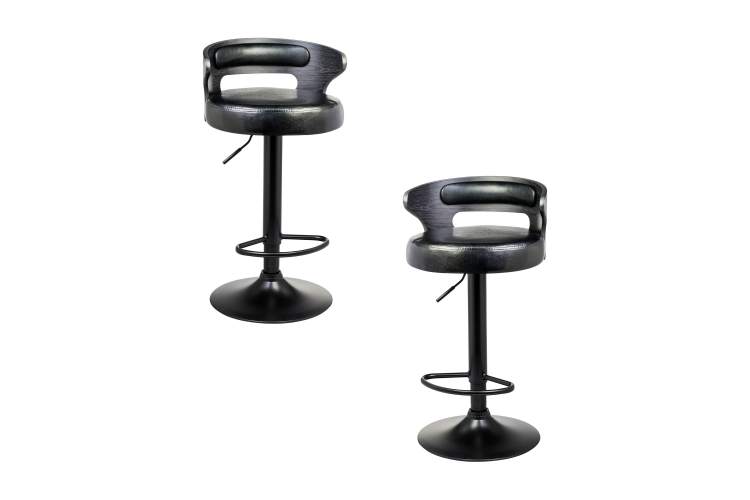 Набор 2 шт Стул барный DOBRIN FRED BLACK, чёрное дерево, чёрный