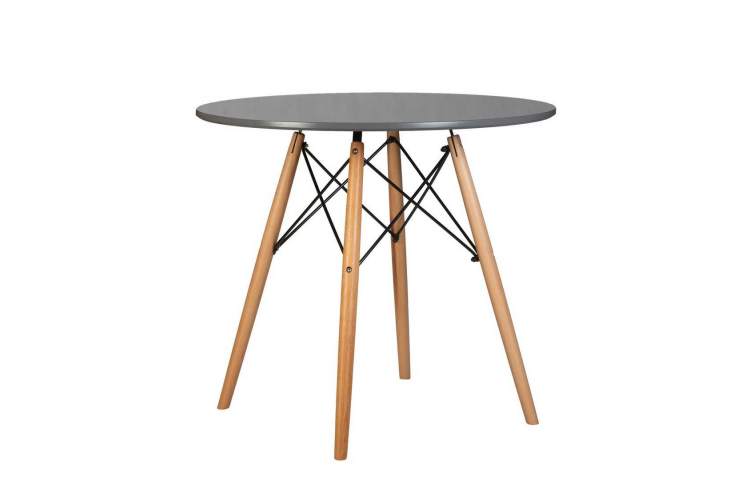 Стол обеденный DOBRIN CHELSEA`80, ножки светлый бук, столешница тёмно-серый (GR-04)