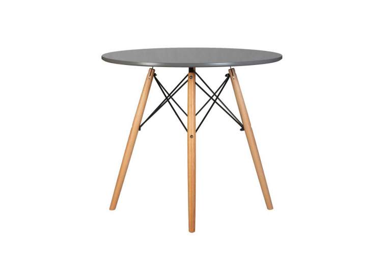 Стол обеденный DOBRIN CHELSEA`80, ножки светлый бук, столешница тёмно-серый (GR-04)-2