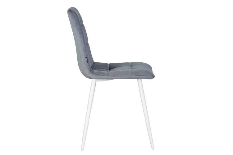 Стул обеденный DOBRIN CHILLY, Серо-голубой Holland 14, основание белое-2