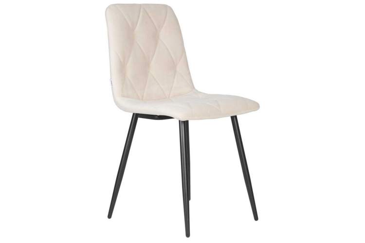 Стул обеденный DOBRIN CHILLY ROMBO, Бежевый Simple 44, основание черный-1