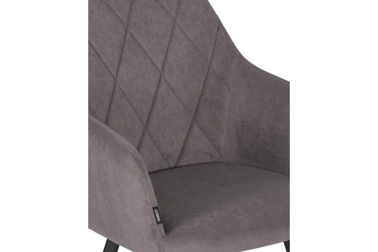 Стул обеденный DOBRIN ROBY, ЭМАЛЬ ЧЕРНЫЙ МУАР велюр Catania Chocolate-7