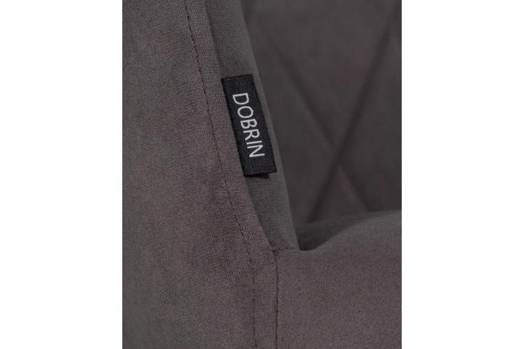 Стул обеденный DOBRIN ROBY, ЭМАЛЬ ЧЕРНЫЙ МУАР велюр Catania Chocolate-8