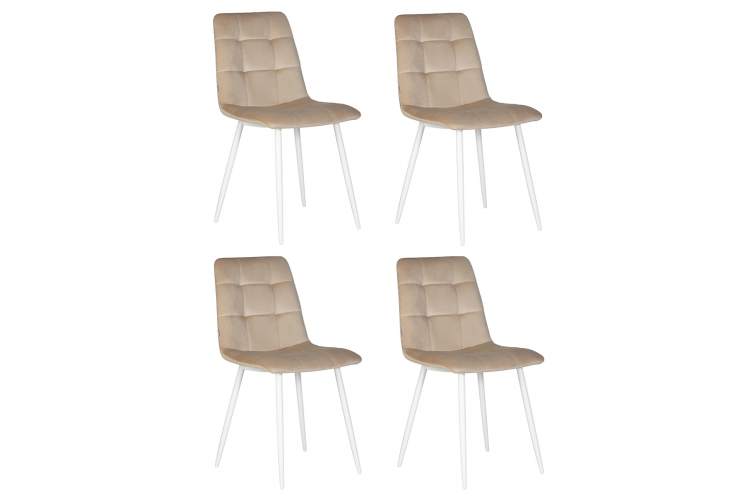 Набор 4 шт Стул обеденный DOBRIN CHILLY, Бежевый Holland 07, основание белое