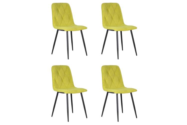 Набор 4 шт Стул обеденный DOBRIN CHILLY ROMBO, Лайм Simple 14, основание черное