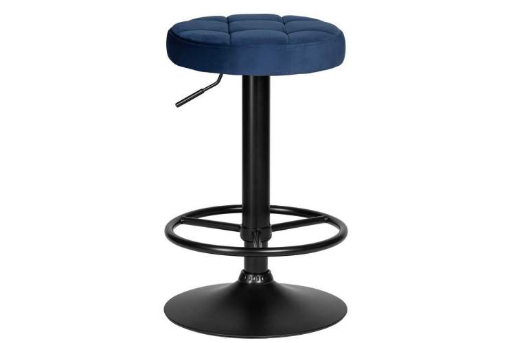 Табурет барный DOBRIN BRUNO BLACK, синий велюр (MJ9-117)