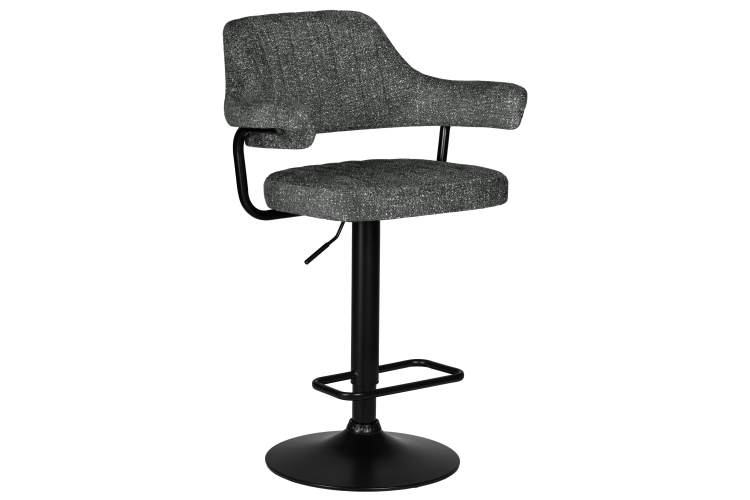 Стул барный DOBRIN CHARLY BLACK, серый твид (LEO11)