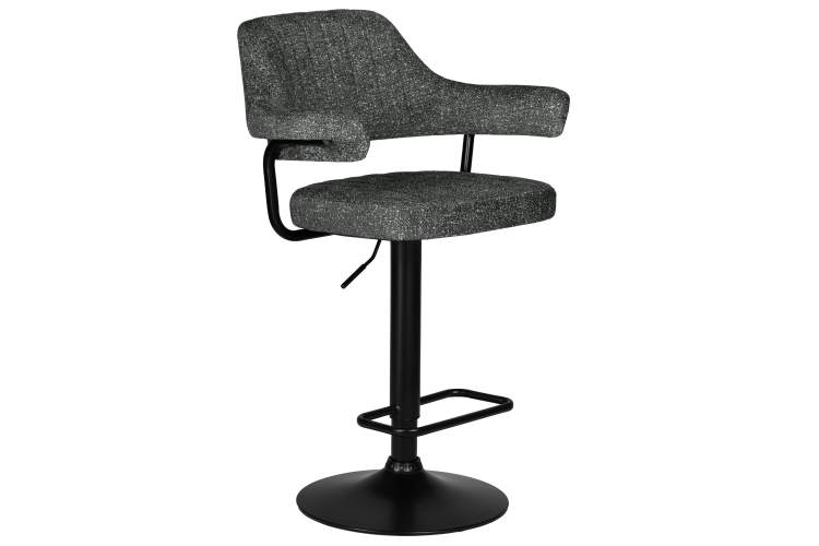 Стул барный DOBRIN CHARLY BLACK, серый твид (LEO11)-1