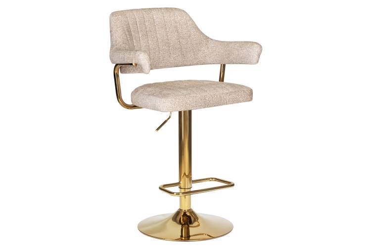 Набор 2 шт Стул барный DOBRIN CHARLY GOLD, бежевый твид (LEO26)-1
