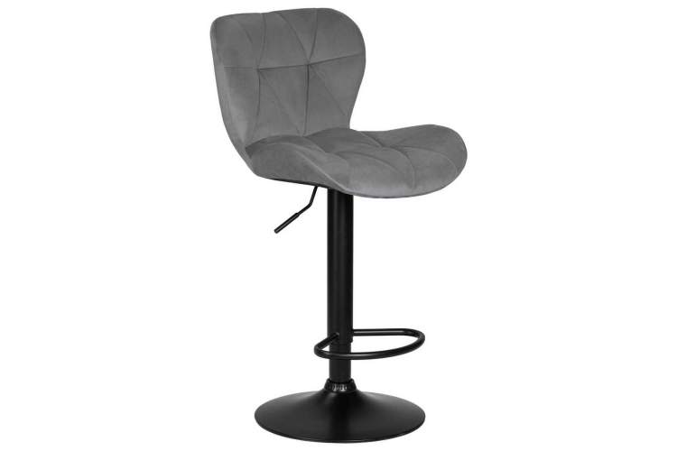 Стул барный DOBRIN BARNY BLACK, серый велюр (MJ9-75)