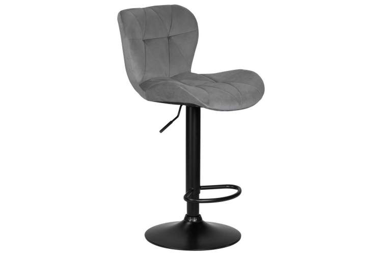 Стул барный DOBRIN BARNY BLACK, серый велюр (MJ9-75)-1