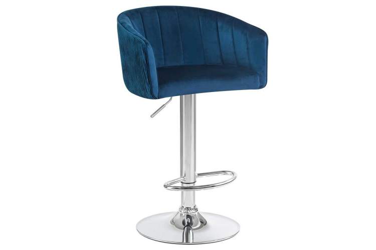 Стул барный DOBRIN DARCY, синий велюр (1922-20)