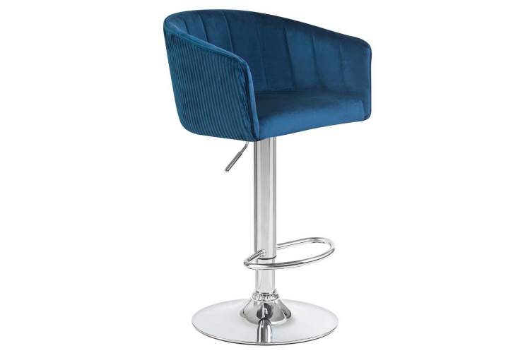 Стул барный DOBRIN DARCY, синий велюр (1922-20)-1