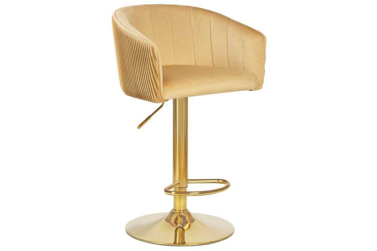 Стул барный DOBRIN DARCY GOLD, песочный велюр (1922-3)