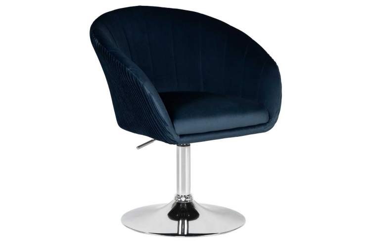 Кресло дизайнерское DOBRIN EDISON, синий велюр (1922-20)