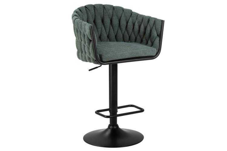 Стул барный DOBRIN LEON, зеленая ткань (LAR 275-23)